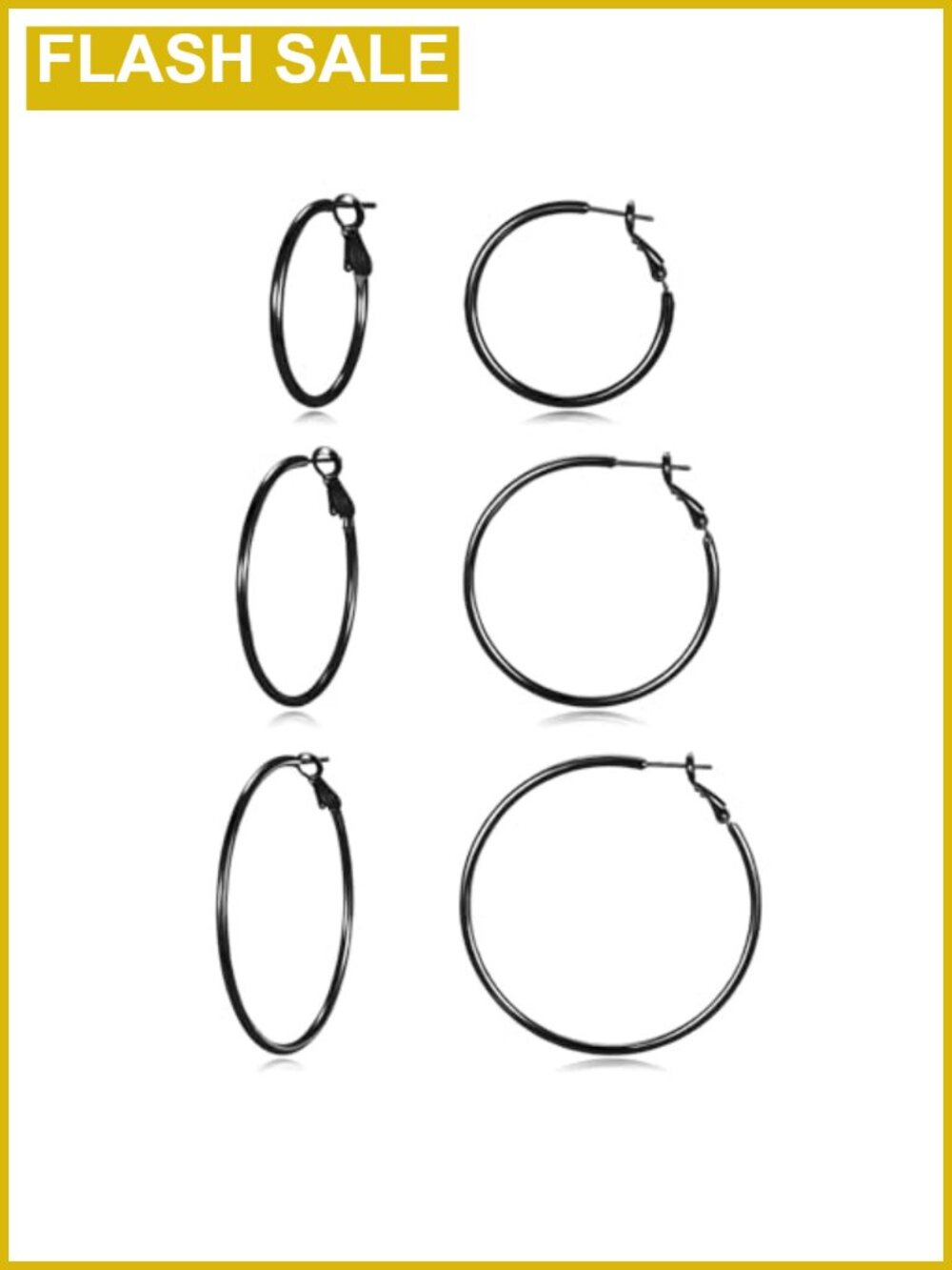 3 Pairs Big Thin Hoop Earrings for Women Hypoallergenic Sterling Silver Post